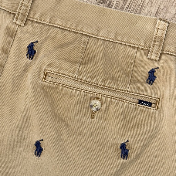 Polo Ralph Lauren Other - Polo Ralph Lauren Twill Chino Shorts Men's 29 All Over Pony Print Khaki Beige 9"